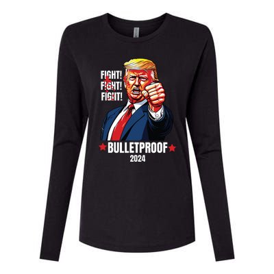 Trump Shot Bulletproof Bloody Ear Bleeding Butler Pa Trump Womens Cotton Relaxed Long Sleeve T-Shirt