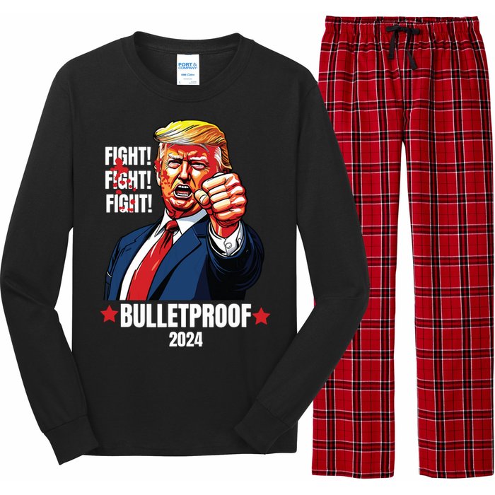 Trump Shot Bulletproof Bloody Ear Bleeding Butler Pa Trump Long Sleeve Pajama Set