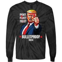 Trump Shot Bulletproof Bloody Ear Bleeding Butler Pa Trump Tie-Dye Long Sleeve Shirt