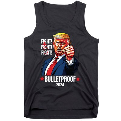 Trump Shot Bulletproof Bloody Ear Bleeding Butler Pa Trump Tank Top