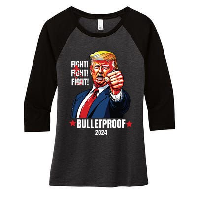 Trump Shot Bulletproof Bloody Ear Bleeding Butler Pa Trump Women's Tri-Blend 3/4-Sleeve Raglan Shirt