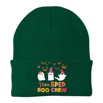 Team Sped Boo Crew Cute Ghost Halloween Costume Teacher Knit Cap Winter Beanie