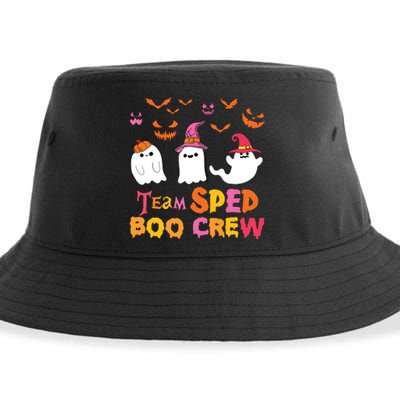 Team Sped Boo Crew Cute Ghost Halloween Costume Teacher Sustainable Bucket Hat