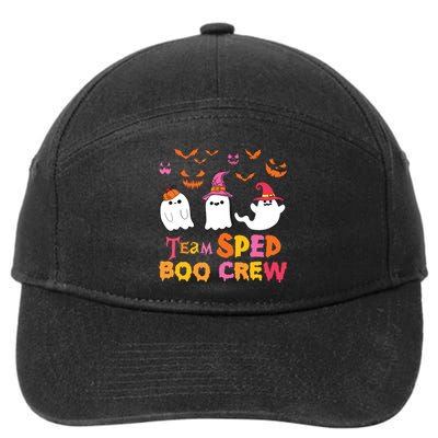 Team Sped Boo Crew Cute Ghost Halloween Costume Teacher 7-Panel Snapback Hat