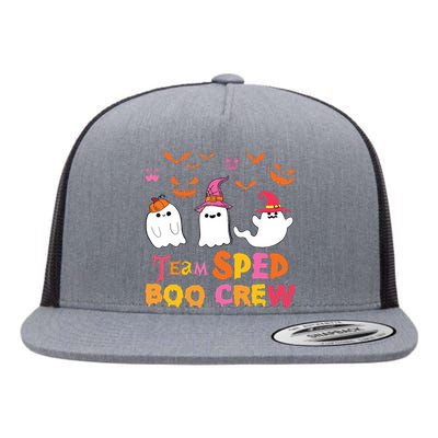 Team Sped Boo Crew Cute Ghost Halloween Costume Teacher Flat Bill Trucker Hat