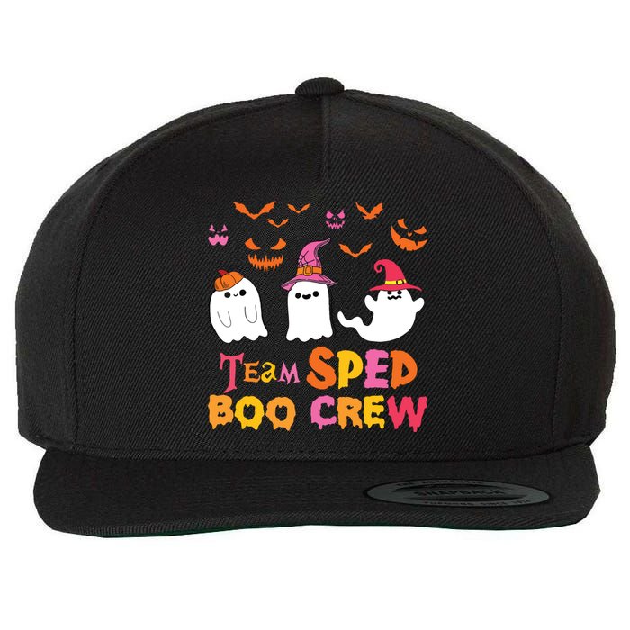 Team Sped Boo Crew Cute Ghost Halloween Costume Teacher Wool Snapback Cap