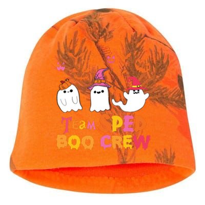 Team Sped Boo Crew Cute Ghost Halloween Costume Teacher Kati - Camo Knit Beanie