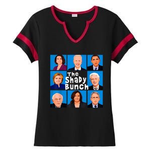 The Shady Bunch Anti Biden Obama Clinton Funny Vote Trump Ladies Halftime Notch Neck Tee