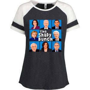 The Shady Bunch Anti Biden Obama Clinton Funny Vote Trump Enza Ladies Jersey Colorblock Tee