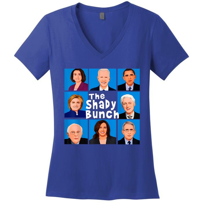 The Shady Bunch Anti Biden Obama Clinton Funny Vote Trump Women's V-Neck T-Shirt