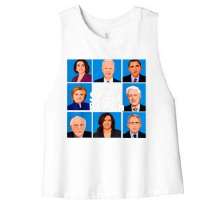 The Shady Bunch Anti Biden Obama Clinton Funny Vote Trump Women's Racerback Cropped Tank