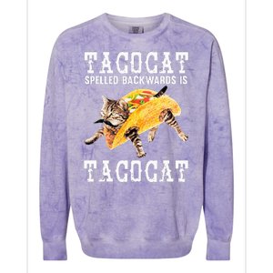 Tacocat Spelled Backward Is Taco Cat Colorblast Crewneck Sweatshirt