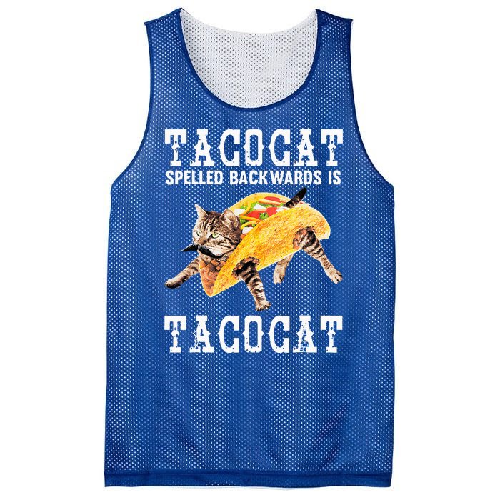 Tacocat Spelled Backward Is Taco Cat Mesh Reversible Basketball Jersey Tank