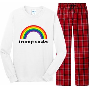 Trump Sucks Big Rainbow Anti Trump 2024 Election Lgbt Gay Long Sleeve Pajama Set