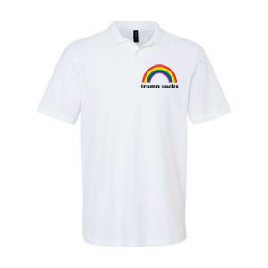 Trump Sucks Big Rainbow Anti Trump 2024 Election Lgbt Gay Softstyle Adult Sport Polo