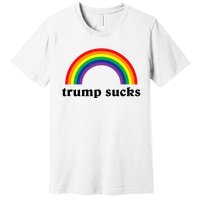 Trump Sucks Big Rainbow Anti Trump 2024 Election Lgbt Gay Premium T-Shirt