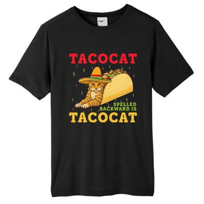 Tacocat Spelled Backwards Tacos And Cats Cinco De Mayo Cat Tall Fusion ChromaSoft Performance T-Shirt