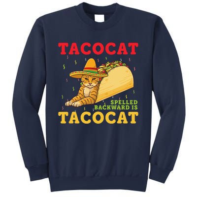 Tacocat Spelled Backwards Tacos And Cats Cinco De Mayo Cat Sweatshirt