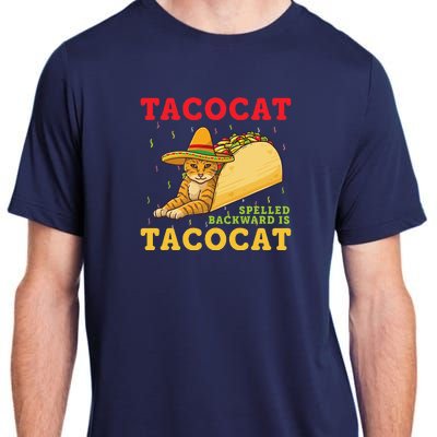 Tacocat Spelled Backwards Tacos And Cats Cinco De Mayo Cat Adult ChromaSoft Performance T-Shirt