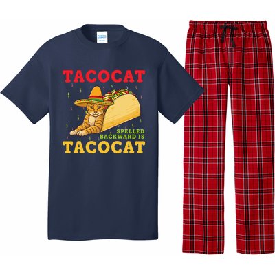 Tacocat Spelled Backwards Tacos And Cats Cinco De Mayo Cat Pajama Set