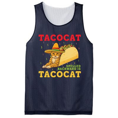 Tacocat Spelled Backwards Tacos And Cats Cinco De Mayo Cat Mesh Reversible Basketball Jersey Tank