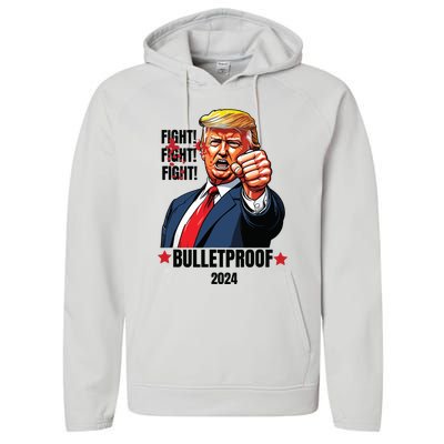 Trump Shot Bulletproof Bloody Ear Bleeding Butler Pa Trump Performance Fleece Hoodie