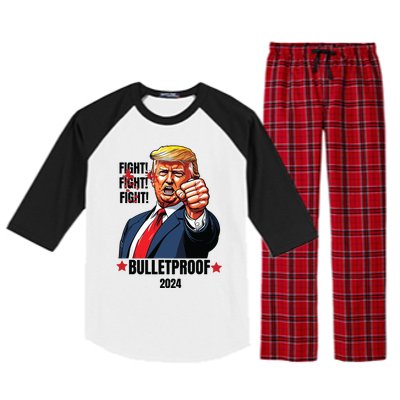 Trump Shot Bulletproof Bloody Ear Bleeding Butler Pa Trump Raglan Sleeve Pajama Set