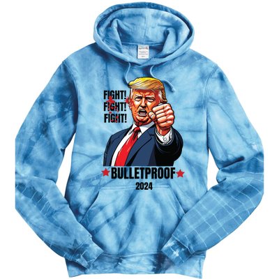 Trump Shot Bulletproof Bloody Ear Bleeding Butler Pa Trump Tie Dye Hoodie