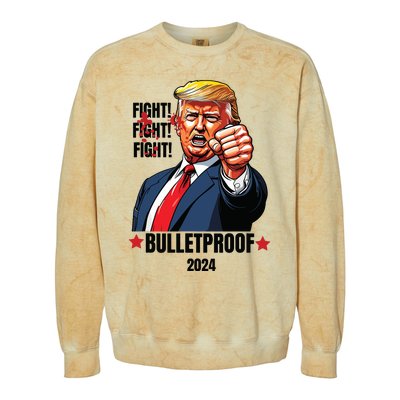 Trump Shot Bulletproof Bloody Ear Bleeding Butler Pa Trump Colorblast Crewneck Sweatshirt