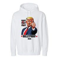 Trump Shot Bulletproof Bloody Ear Bleeding Butler Pa Trump Garment-Dyed Fleece Hoodie