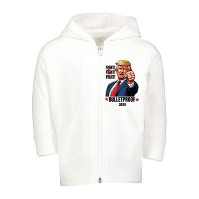 Trump Shot Bulletproof Bloody Ear Bleeding Butler Pa Trump Toddler Zip Fleece Hoodie