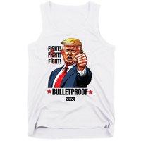 Trump Shot Bulletproof Bloody Ear Bleeding Butler Pa Trump Tank Top