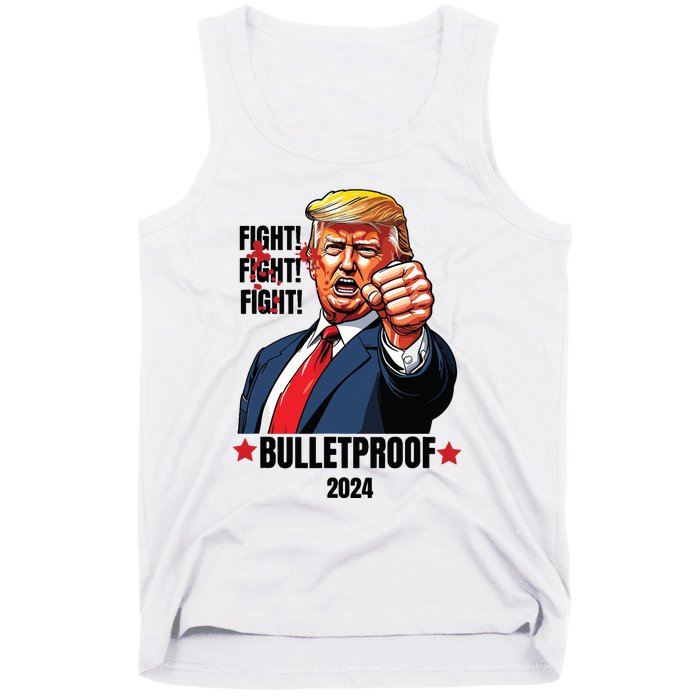 Trump Shot Bulletproof Bloody Ear Bleeding Butler Pa Trump Tank Top