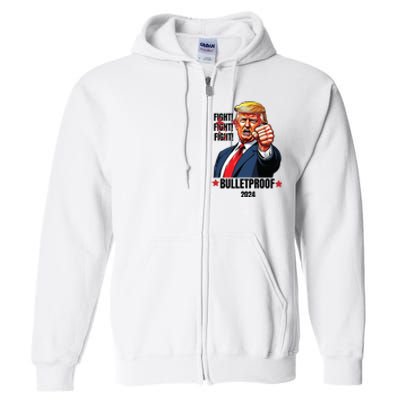 Trump Shot Bulletproof Bloody Ear Bleeding Butler Pa Trump Full Zip Hoodie