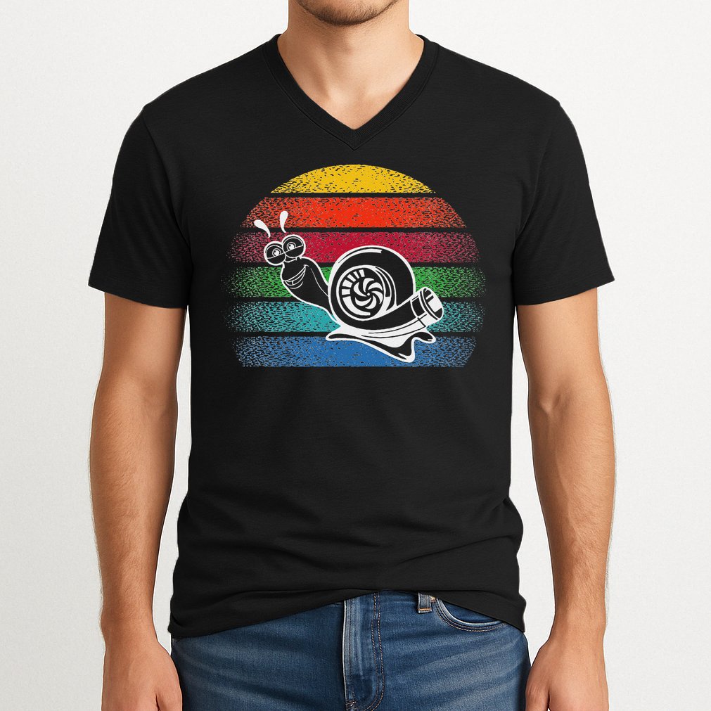 Turbo Snail Boost Racing Team Car Engine Steam Punk Style V-Neck T-Shirt