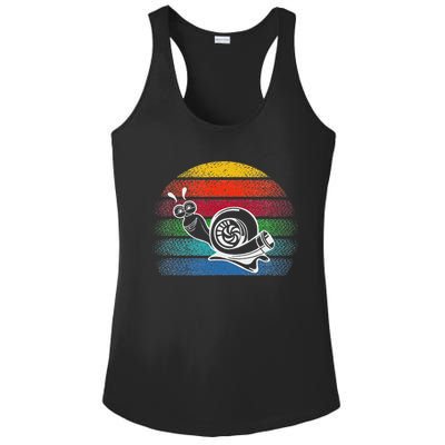 Turbo Snail Boost Racing Team Car Engine Steam Punk Style Ladies PosiCharge Competitor Racerback Tank