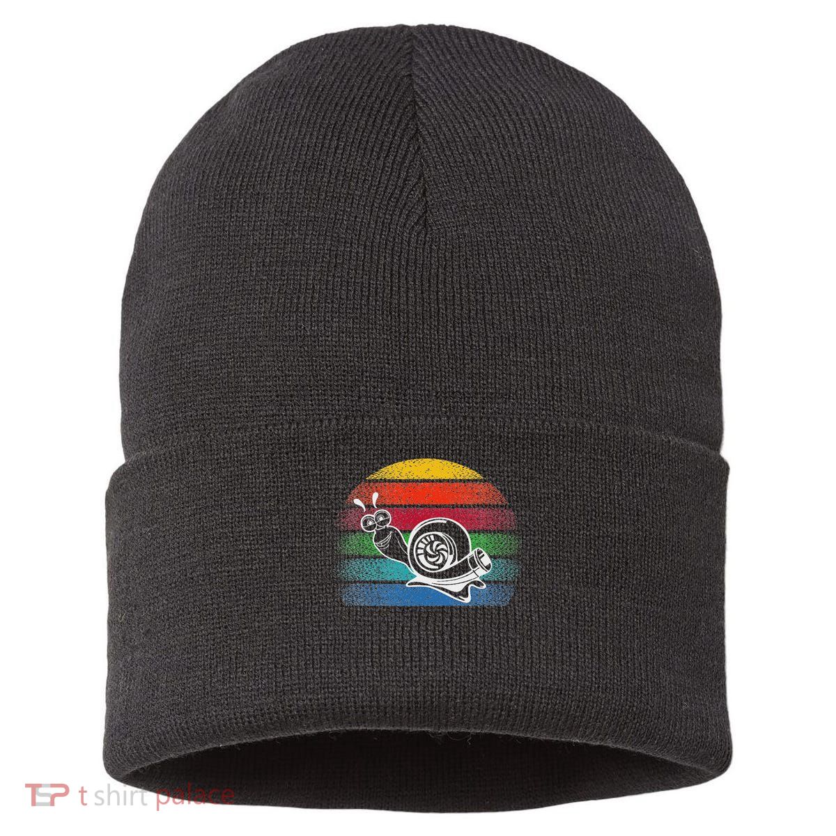 Turbo Snail Boost Racing Team Car Engine Steam Punk Style Sustainable Knit Beanie