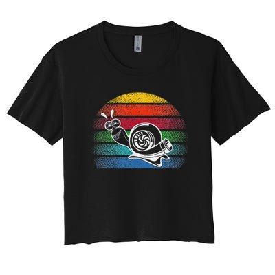 Turbo Snail Boost Racing Team Car Engine Steam Punk Style Crop Top