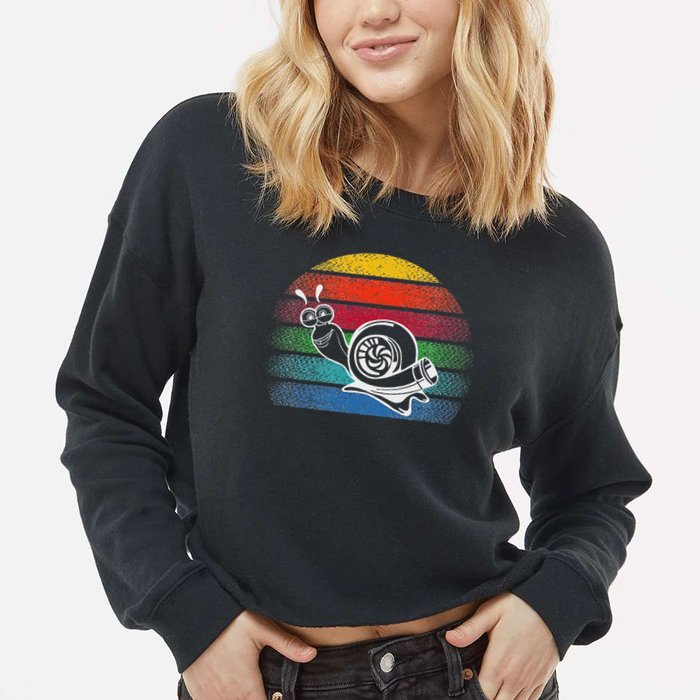 Turbo Snail Boost Racing Team Car Engine Steam Punk Style Cropped Pullover Crew