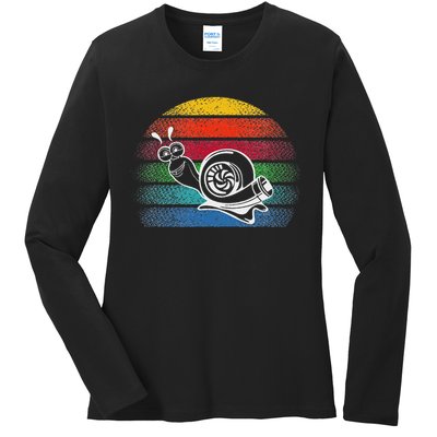 Turbo Snail Boost Racing Team Car Engine Steam Punk Style Ladies Long Sleeve Shirt