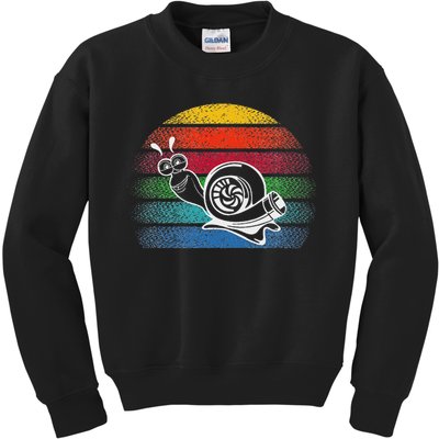Turbo Snail Boost Racing Team Car Engine Steam Punk Style Kids Sweatshirt
