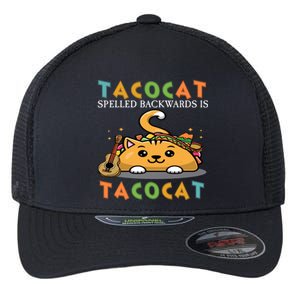 Tacocat Spelled Backward Is Tacocat Love Cat And Taco Flexfit Unipanel Trucker Cap