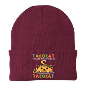 Tacocat Spelled Backward Is Tacocat Love Cat And Taco Knit Cap Winter Beanie