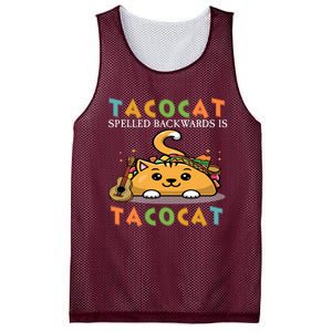 Tacocat Spelled Backward Is Tacocat Love Cat And Taco Mesh Reversible Basketball Jersey Tank