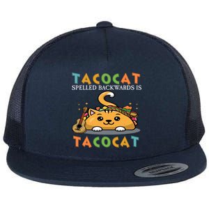 Tacocat Spelled Backward Is Tacocat Love Cat And Taco Flat Bill Trucker Hat