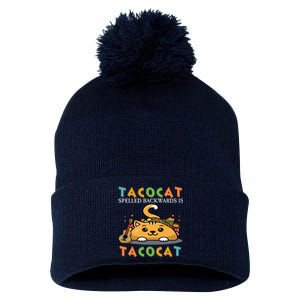 Tacocat Spelled Backward Is Tacocat Love Cat And Taco Pom Pom 12in Knit Beanie