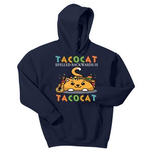 Tacocat Spelled Backward Is Tacocat Love Cat And Taco Kids Hoodie