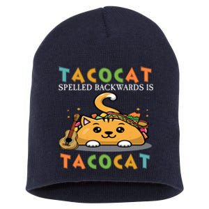 Tacocat Spelled Backward Is Tacocat Love Cat And Taco Short Acrylic Beanie