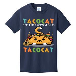 Tacocat Spelled Backward Is Tacocat Love Cat And Taco Kids T-Shirt