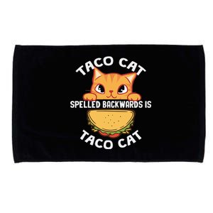 Tacocat Spelled Backward Is Tacocat Funny Cat Dad, Cat Mom Microfiber Hand Towel